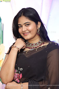 Milky Madhu stills in Floral Printed Georgette Saree