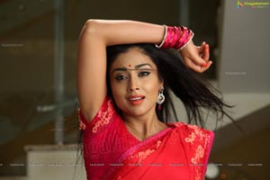 Hot Stills - Shriya Saran in Red Saree