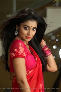 Hot Stills - Shriya Saran in Red Saree