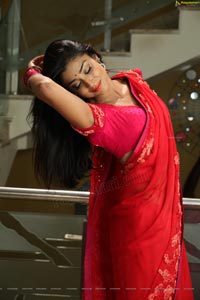 Hot Stills - Shriya Saran in Red Saree