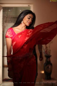 Hot Stills - Shriya Saran in Red Saree