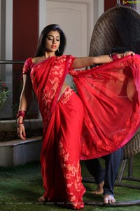 Hot Stills - Shriya Saran in Red Saree