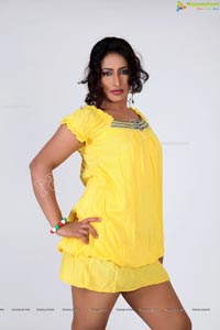 Akshitha Shetty in Hot Yellow Gown