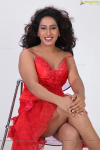 Akshitha Shetty in Red Hot Dress