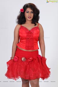 Akshitha Shetty in Red Hot Dress