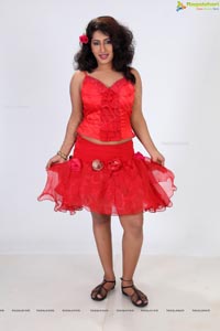 Akshitha Shetty in Red Hot Dress