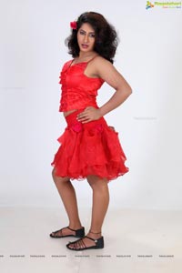 Akshitha Shetty in Red Hot Dress