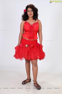 Akshitha Shetty in Red Hot Dress