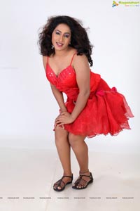 Akshitha Shetty in Red Hot Dress