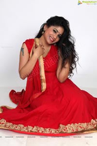 Madhulagna Das in Hot Red Dress