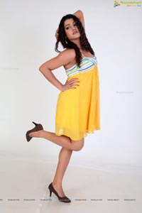 Tashu Kaushik in Shoulderless Yellow Dress