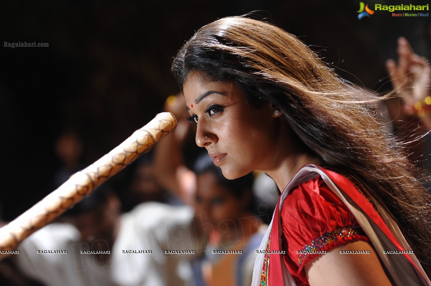 Nayanthara Stills in White Saree from Krishnam Vande Jagadgurum Song, Images