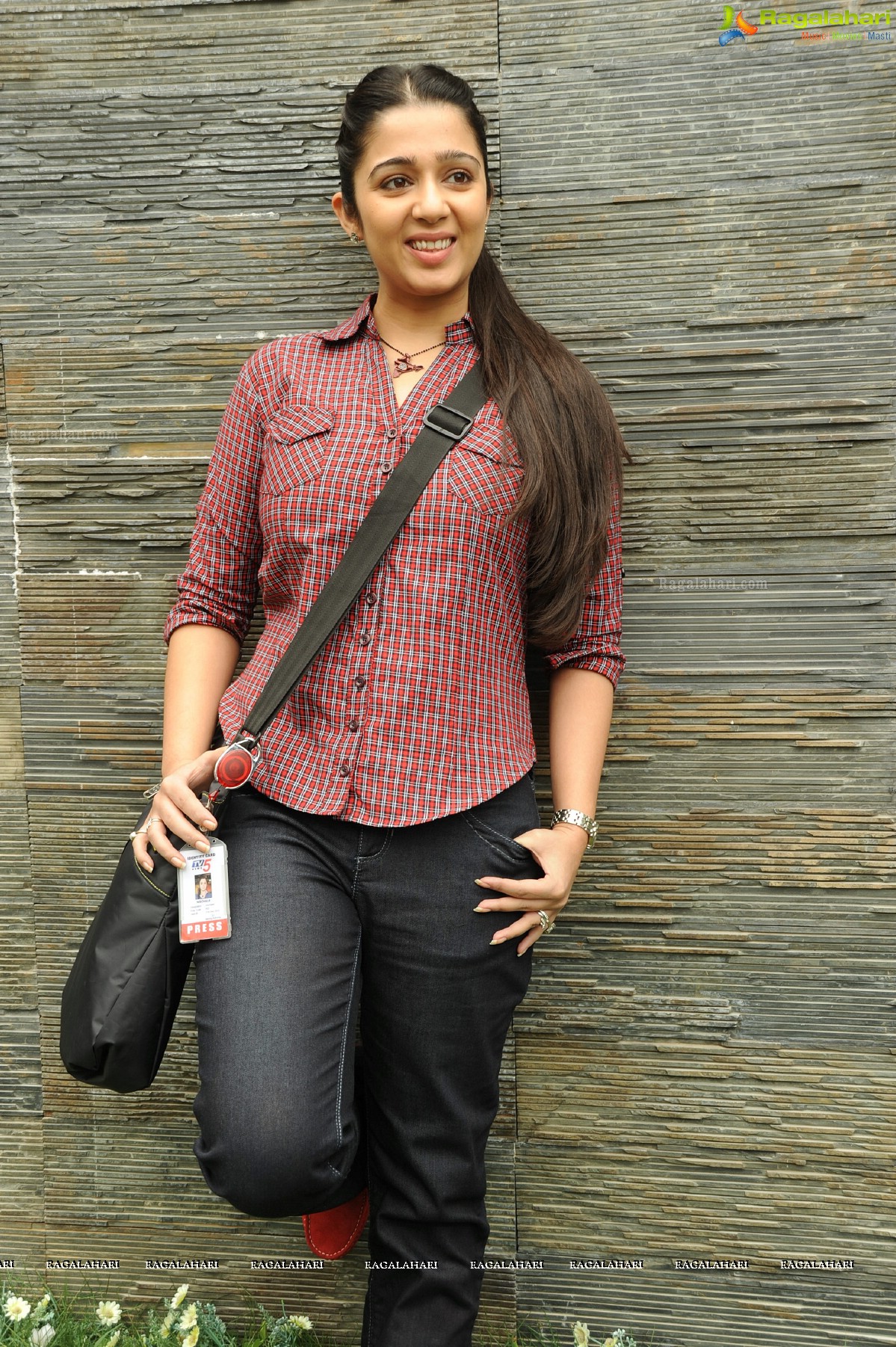 Charmi as TV5 Journalist in Prathighatana, Exclusive Photos