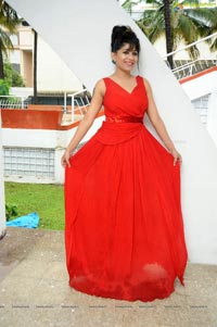 Madhulagna Das in Red Dress Photos