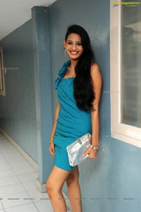 Swetha Jadav in Blue Dress