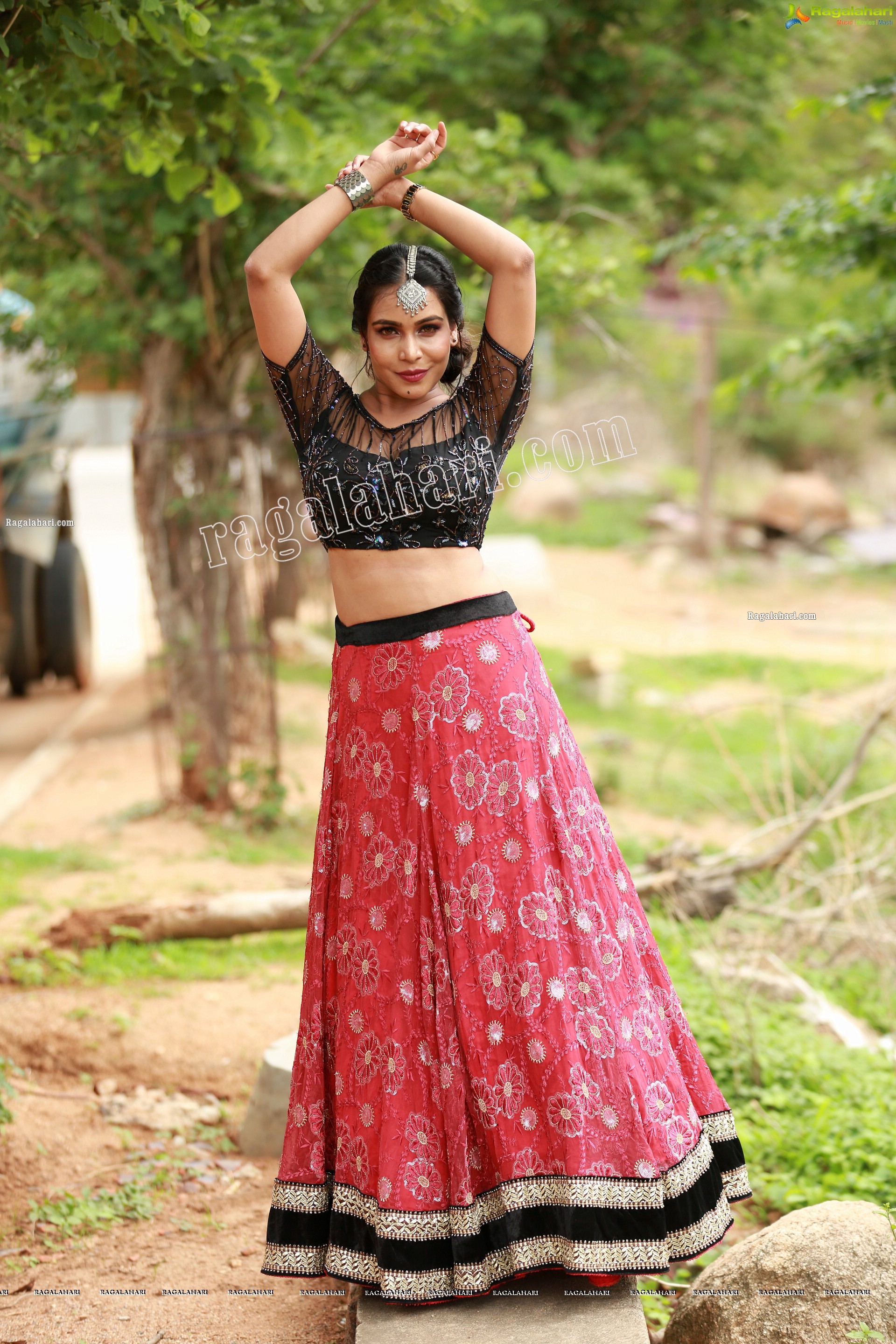 Sanjana Anne in Pink Embellished Lehenga Choli Exclusive Photo Shoot