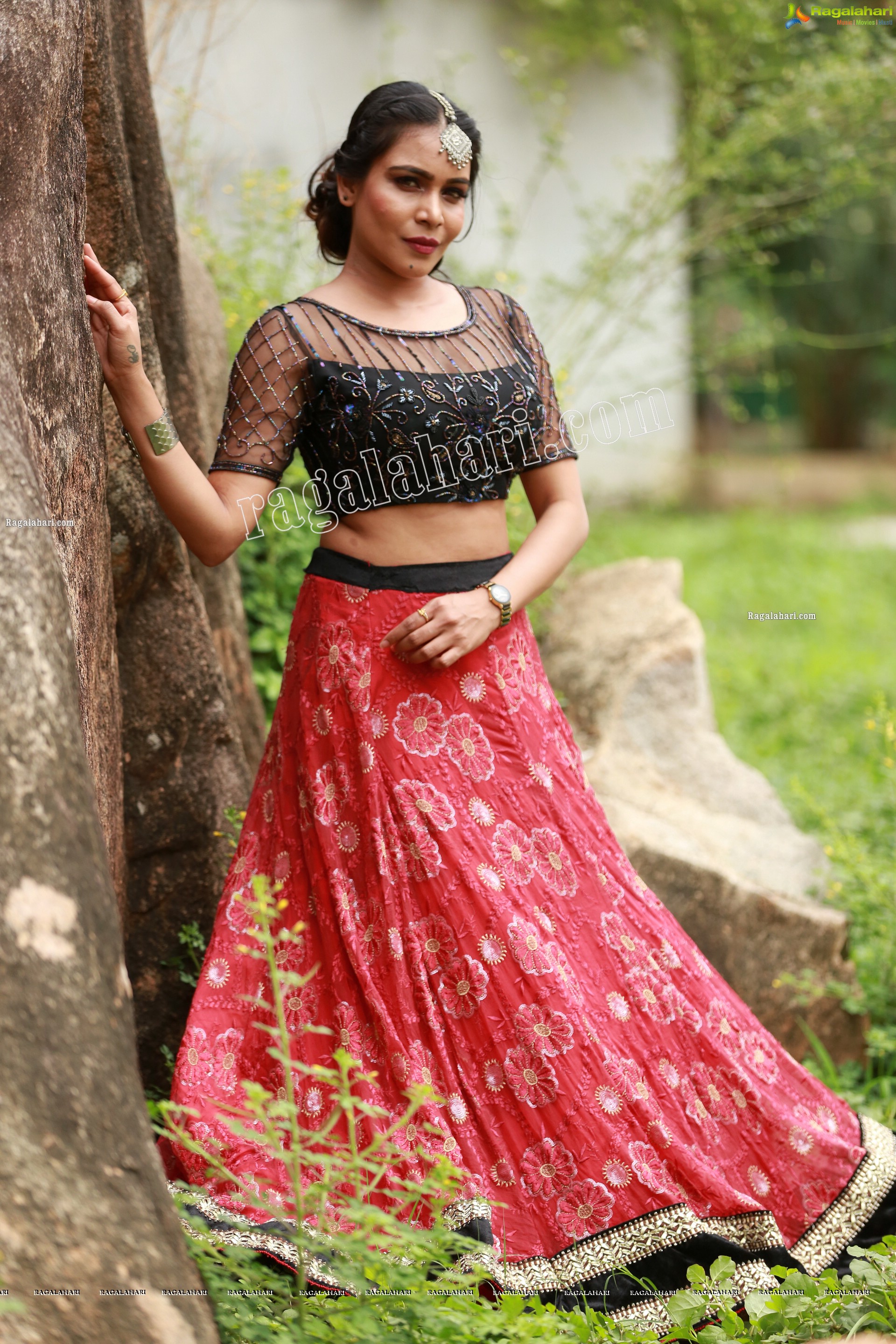 Sanjana Anne in Pink Embellished Lehenga Choli Exclusive Photo Shoot