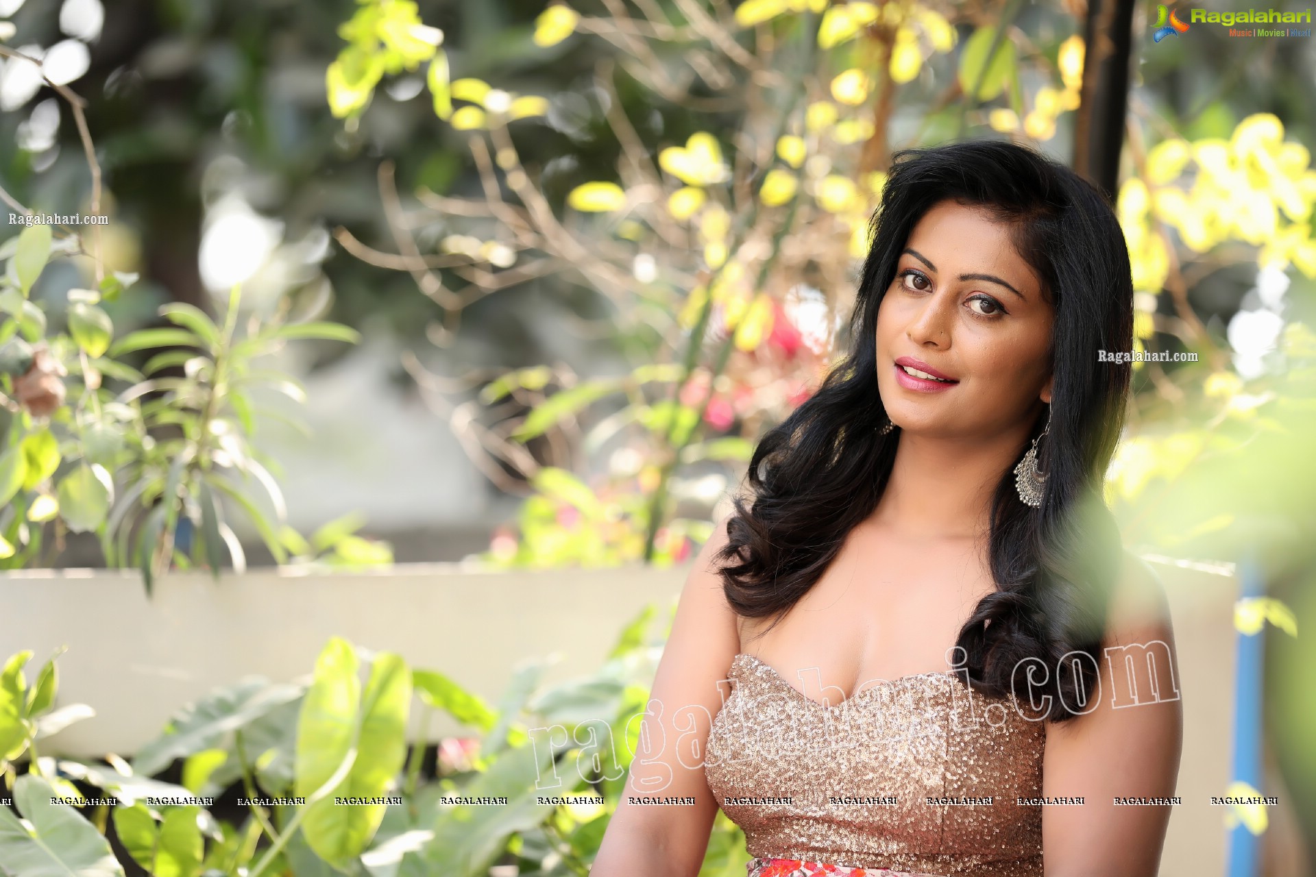 Sawali S Nandaragi in Pink Floral Long Dress Exclusive Photo Shoot