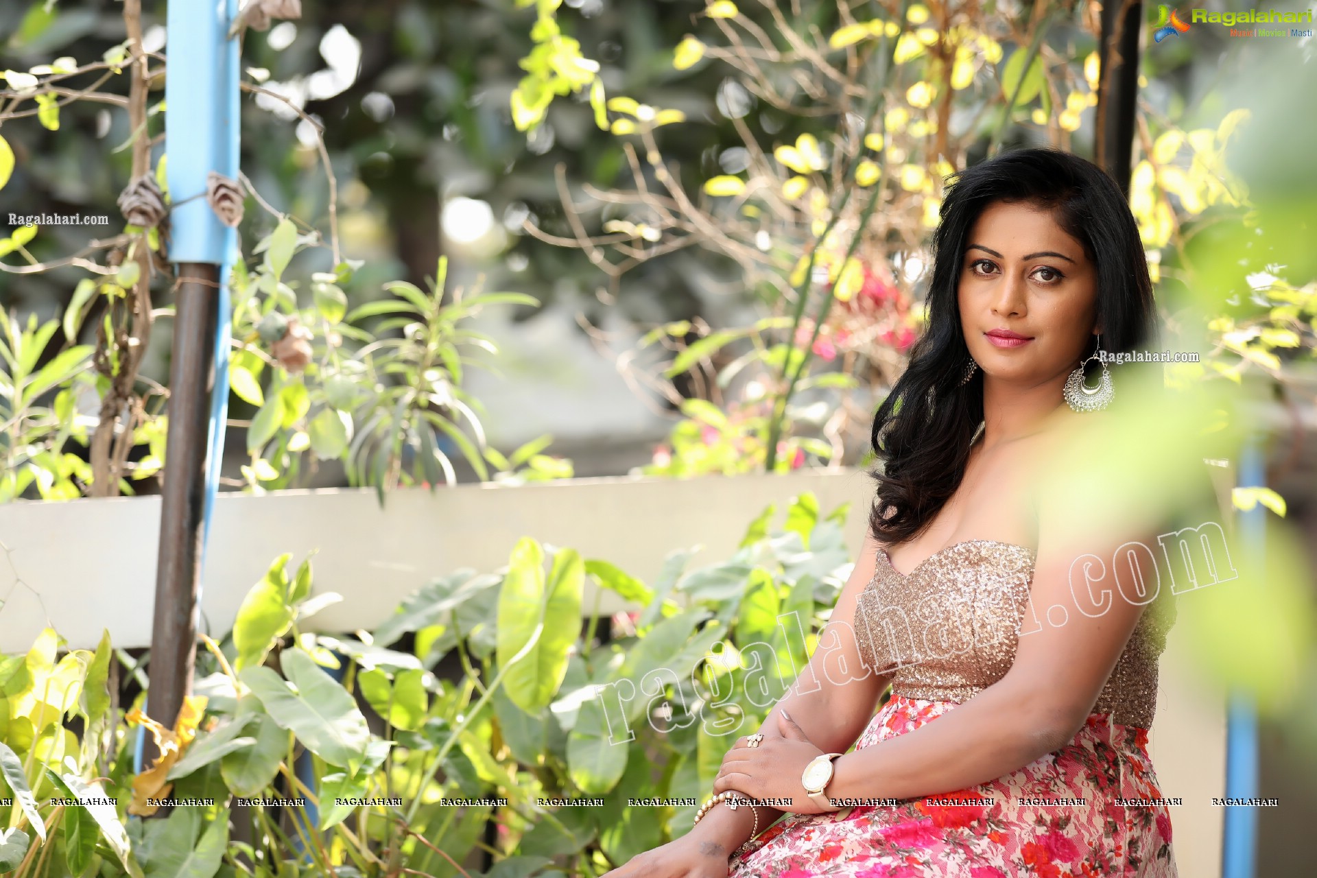 Sawali S Nandaragi in Pink Floral Long Dress Exclusive Photo Shoot