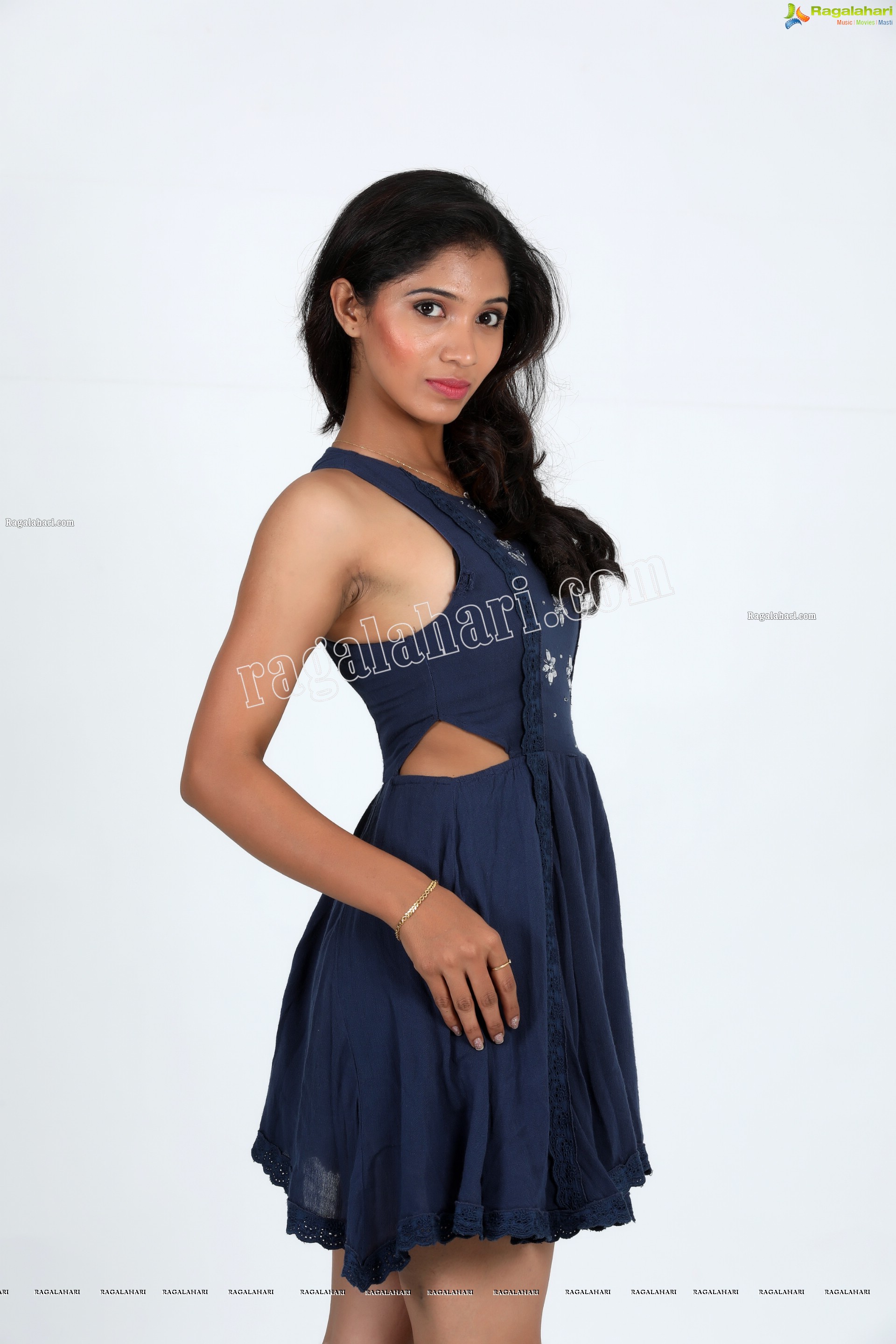 Swetha Mathi in Blue Mini Dress Exclusive Photo Shoot