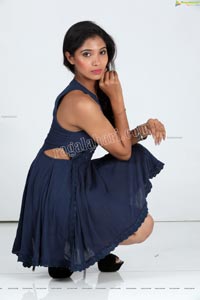Swetha Mathi in Blue Mini Dress