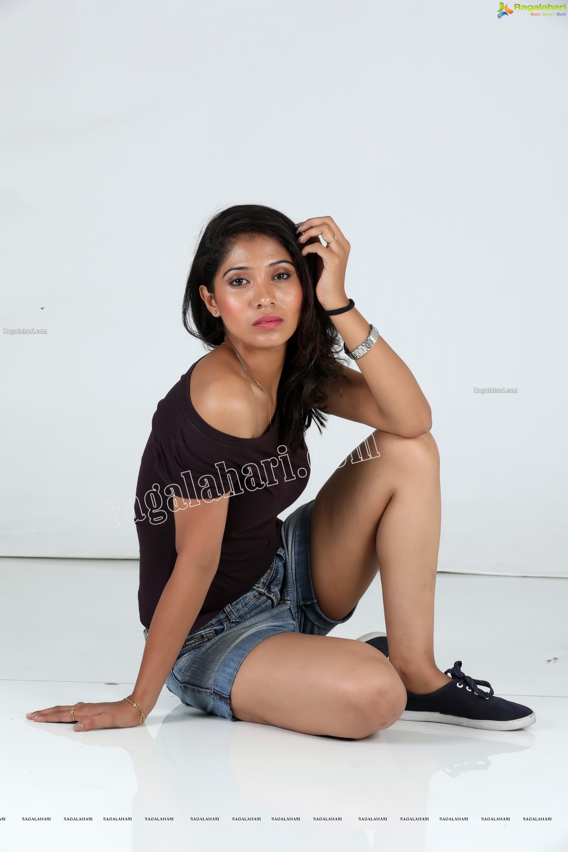 Swetha Mathi in Blue Mini Dress Exclusive Photo Shoot