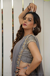 Diksha Panth in Gray Designer Lehenga