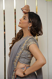 Diksha Panth in Gray Designer Lehenga