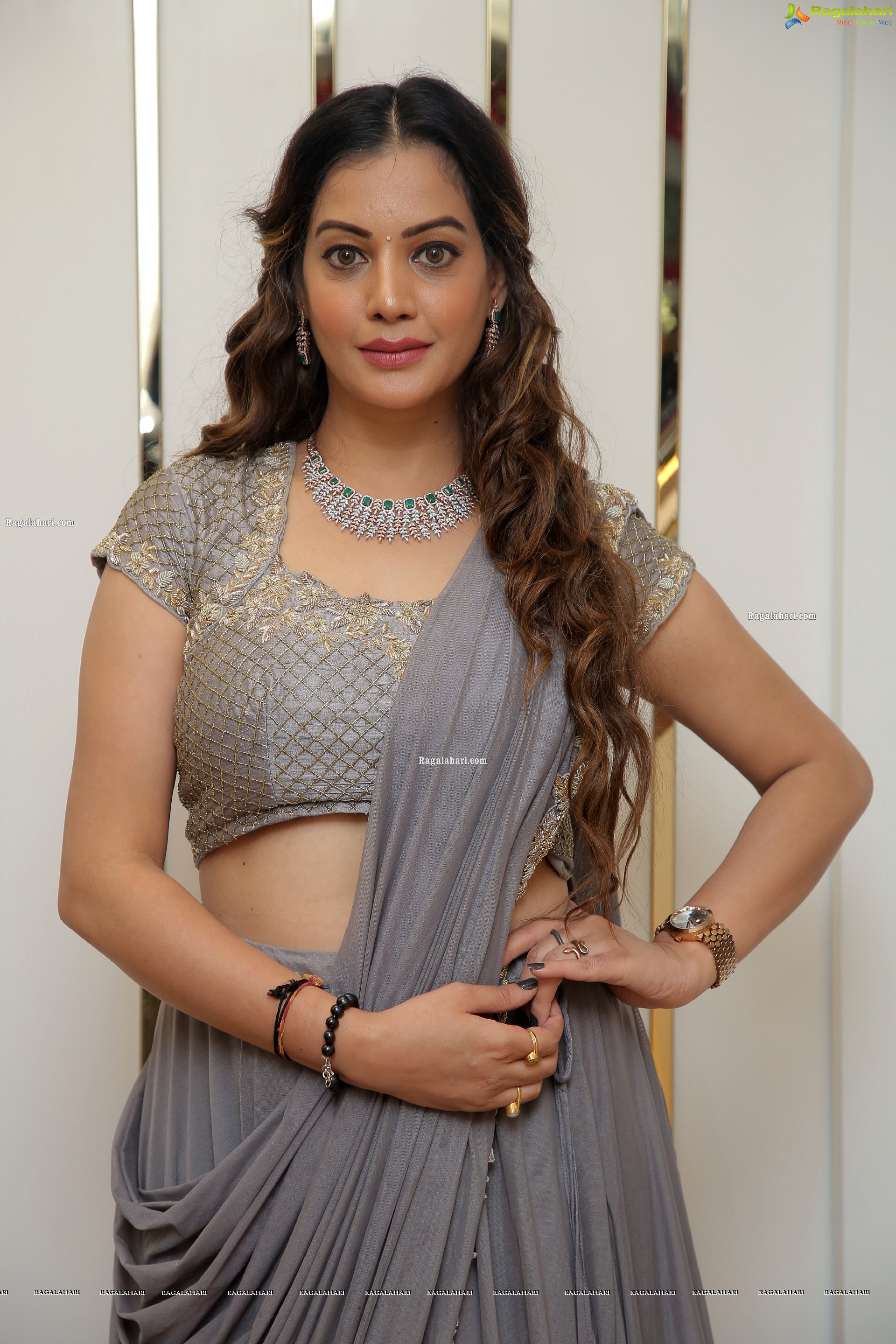 Diksha Panth in Gray Designer Lehenga, HD Photo Gallery