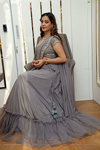 Diksha Panth in Gray Designer Lehenga