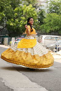 Madhu Krishnan in Cream and Yellow Lehenga Choli