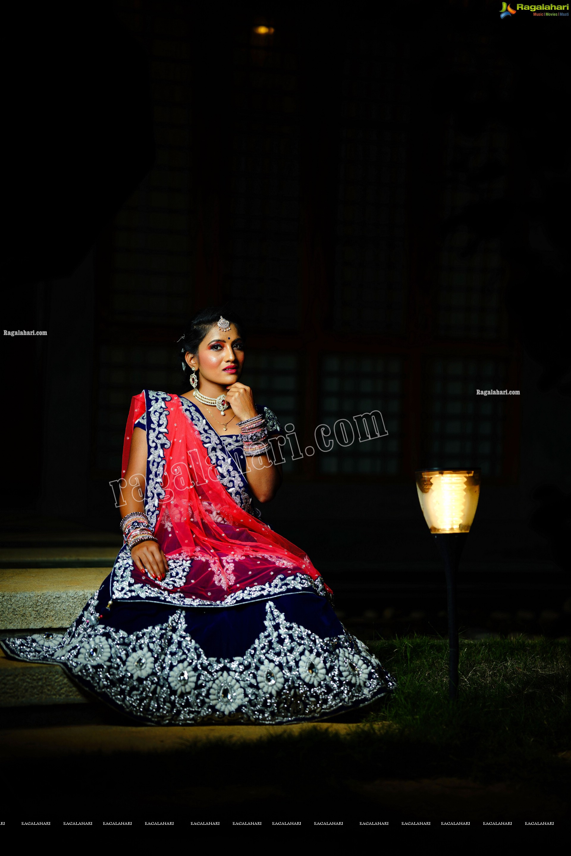 Mamatha Rahuth in Blue and Pink Lehenga Choli, HD Photo Gallery