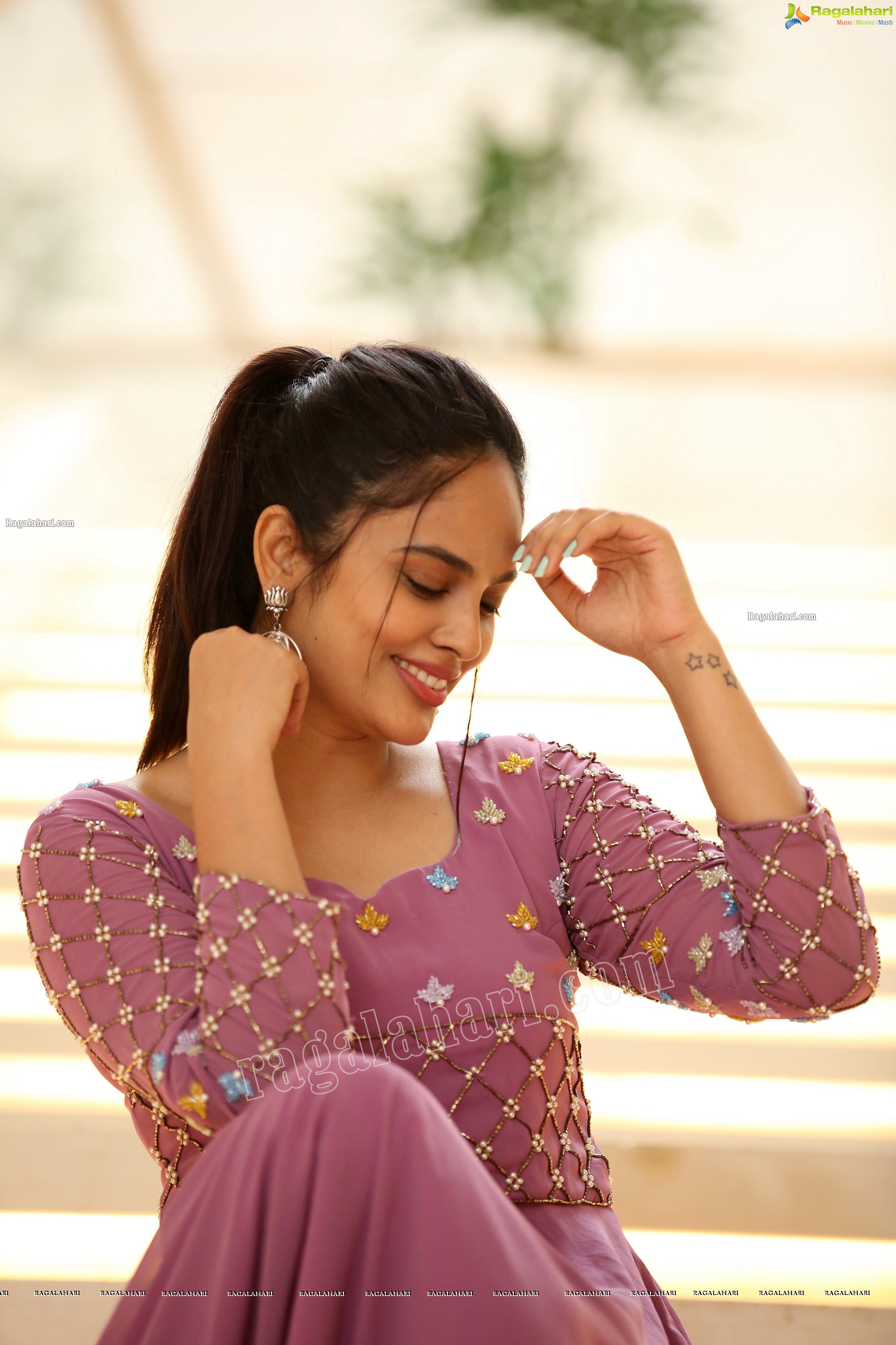 Nandita Swetha in Pink Long Dress, Exclusive Photoshoot