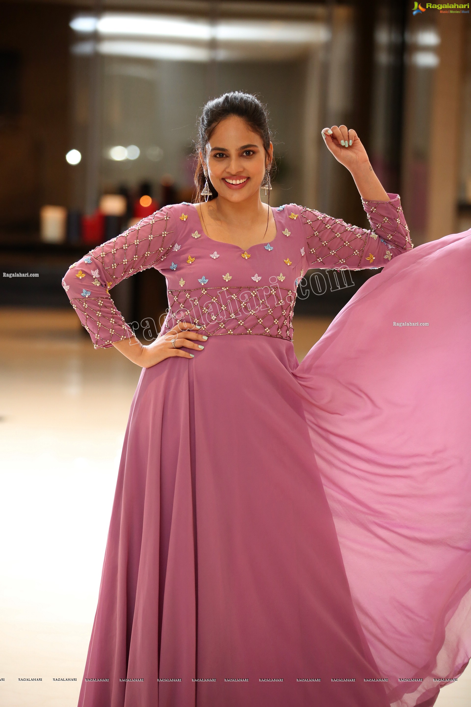 Nandita Swetha in Pink Long Dress, Exclusive Photoshoot