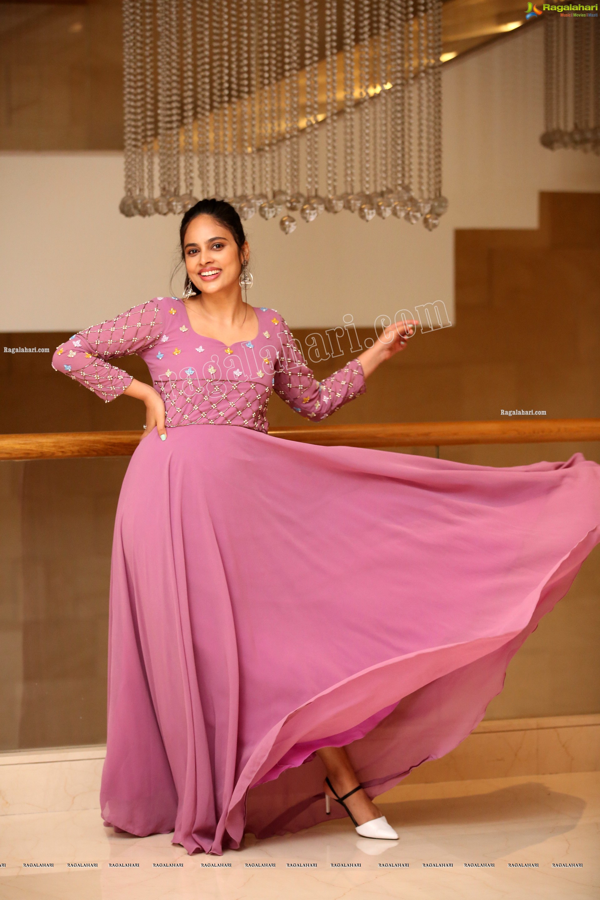 Nandita Swetha in Pink Long Dress, Exclusive Photoshoot