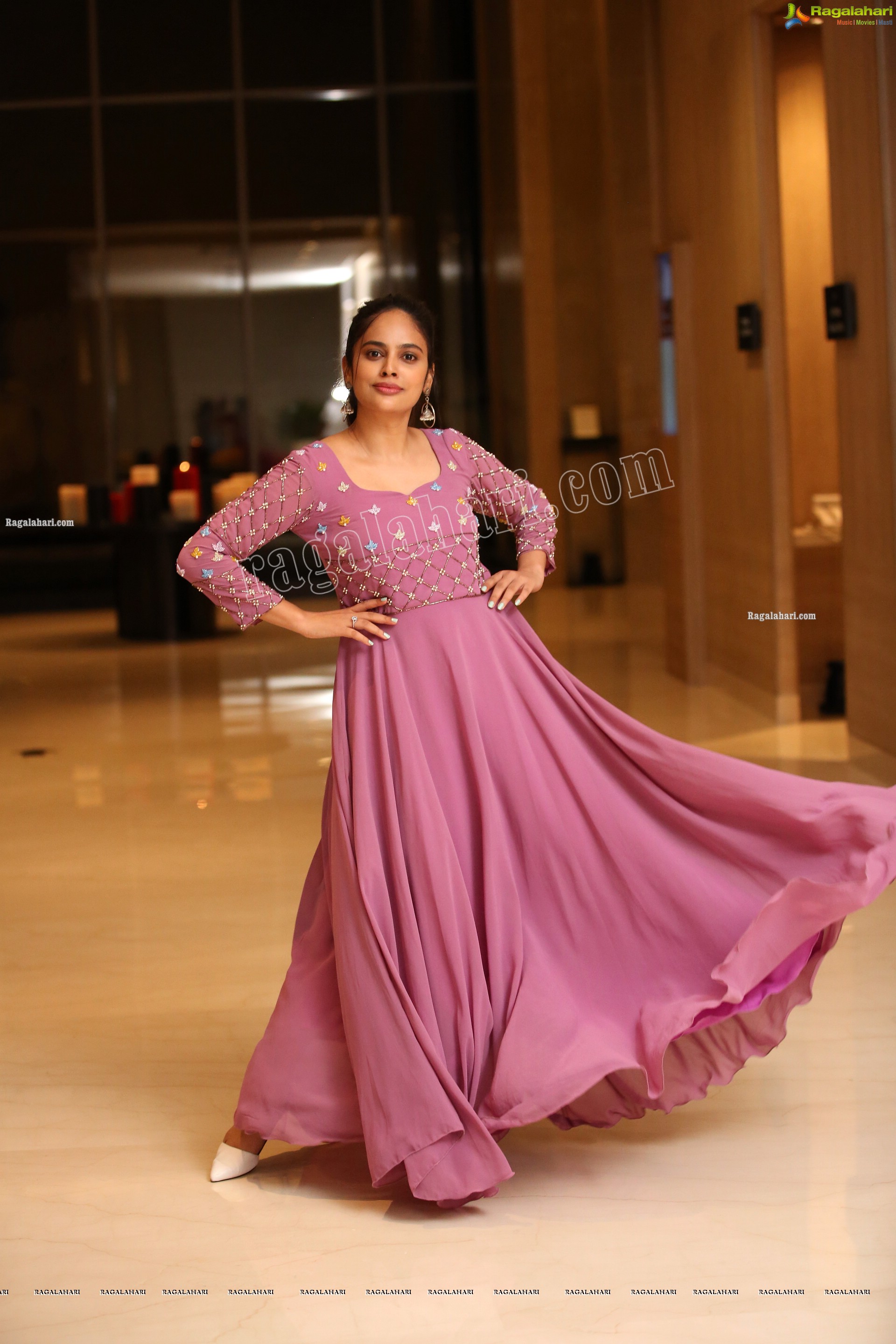 Nandita Swetha in Pink Long Dress, Exclusive Photoshoot