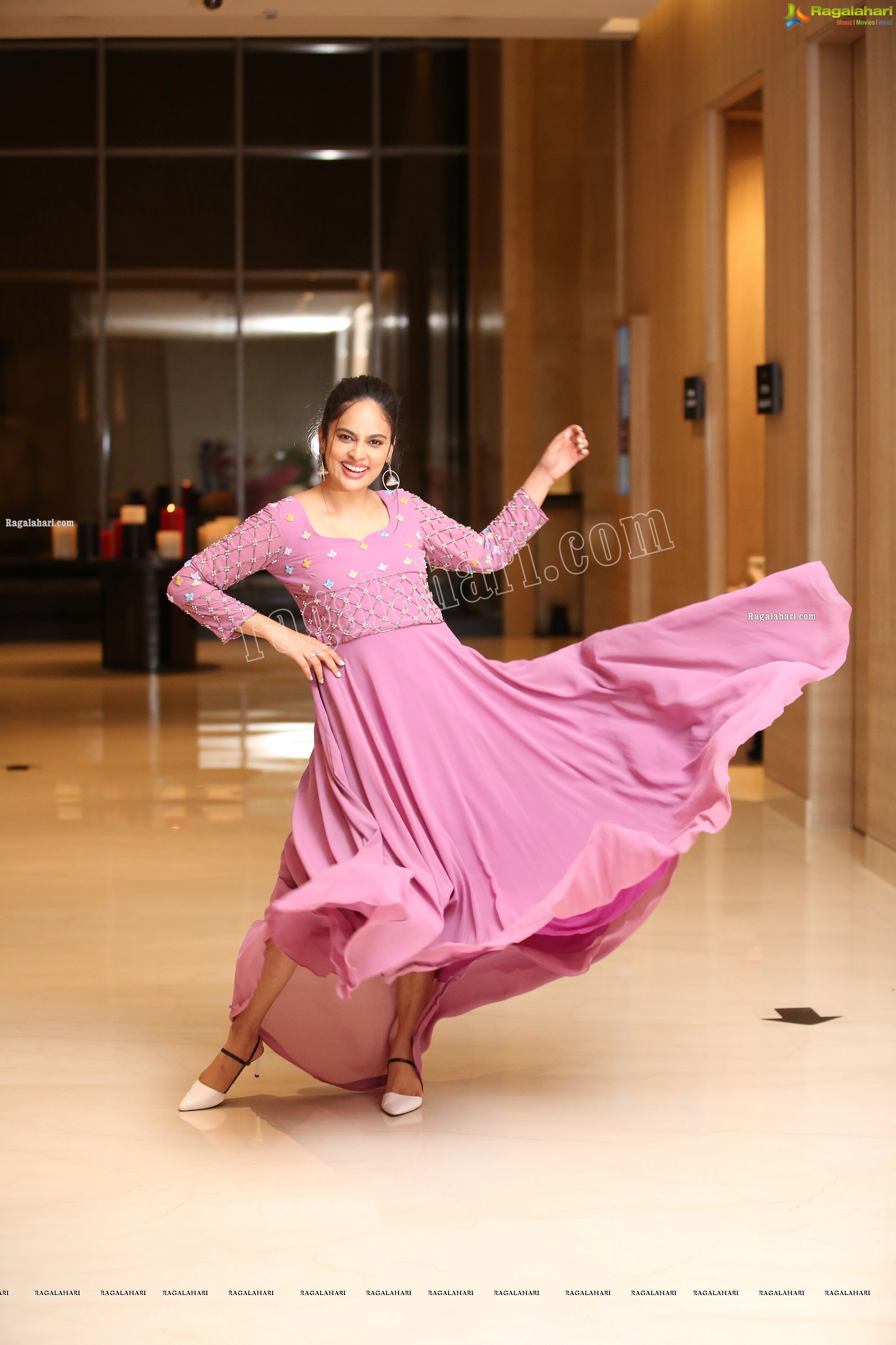 Nandita Swetha in Pink Long Dress, Exclusive Photoshoot