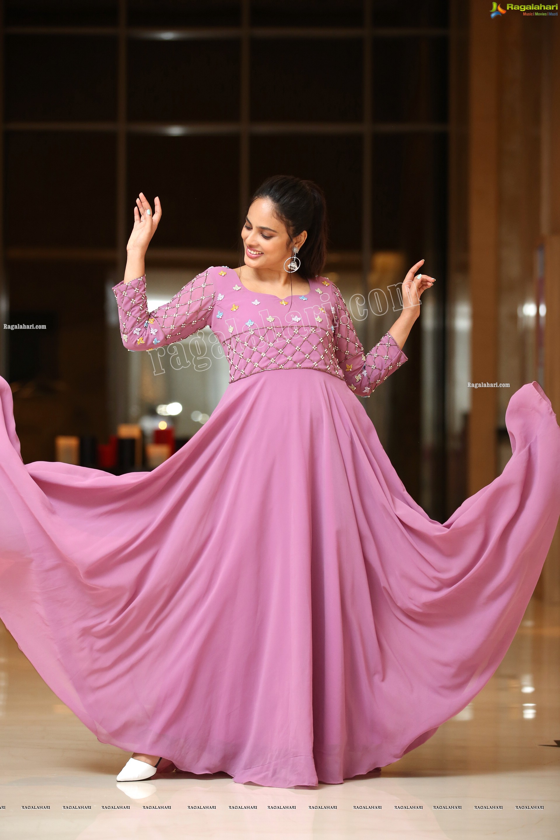 Nandita Swetha in Pink Long Dress, Exclusive Photoshoot