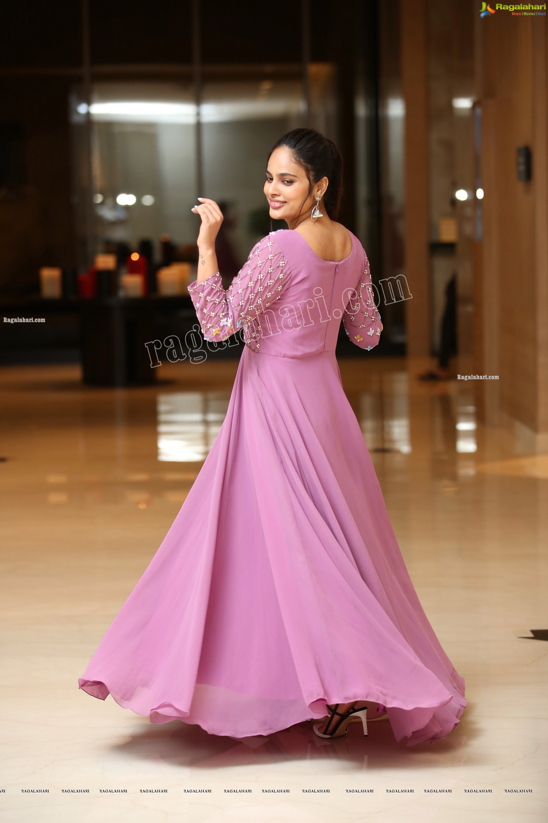 Nandita Swetha in Pink Long Dress, Exclusive Photoshoot