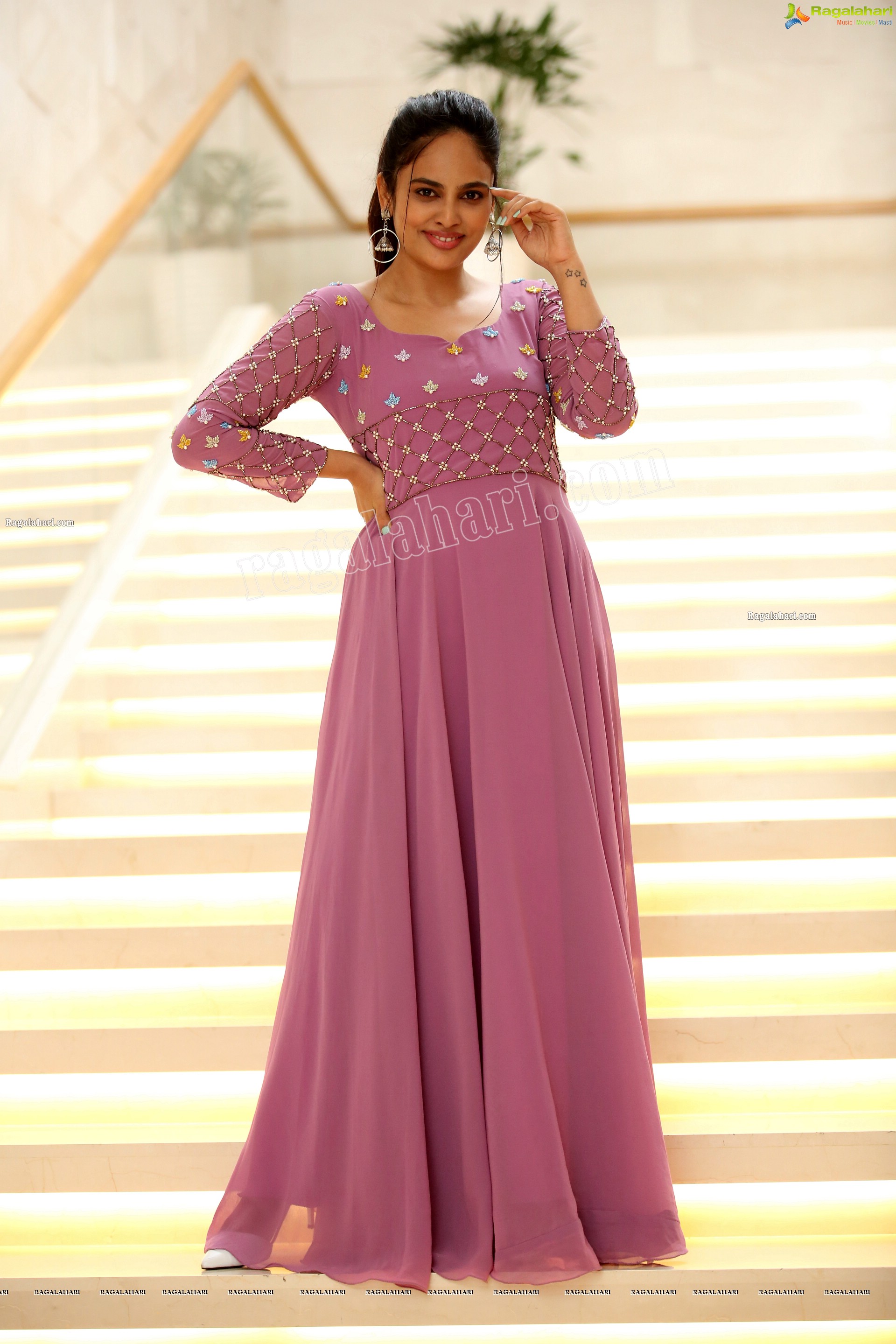 Nandita Swetha in Pink Long Dress, Exclusive Photoshoot