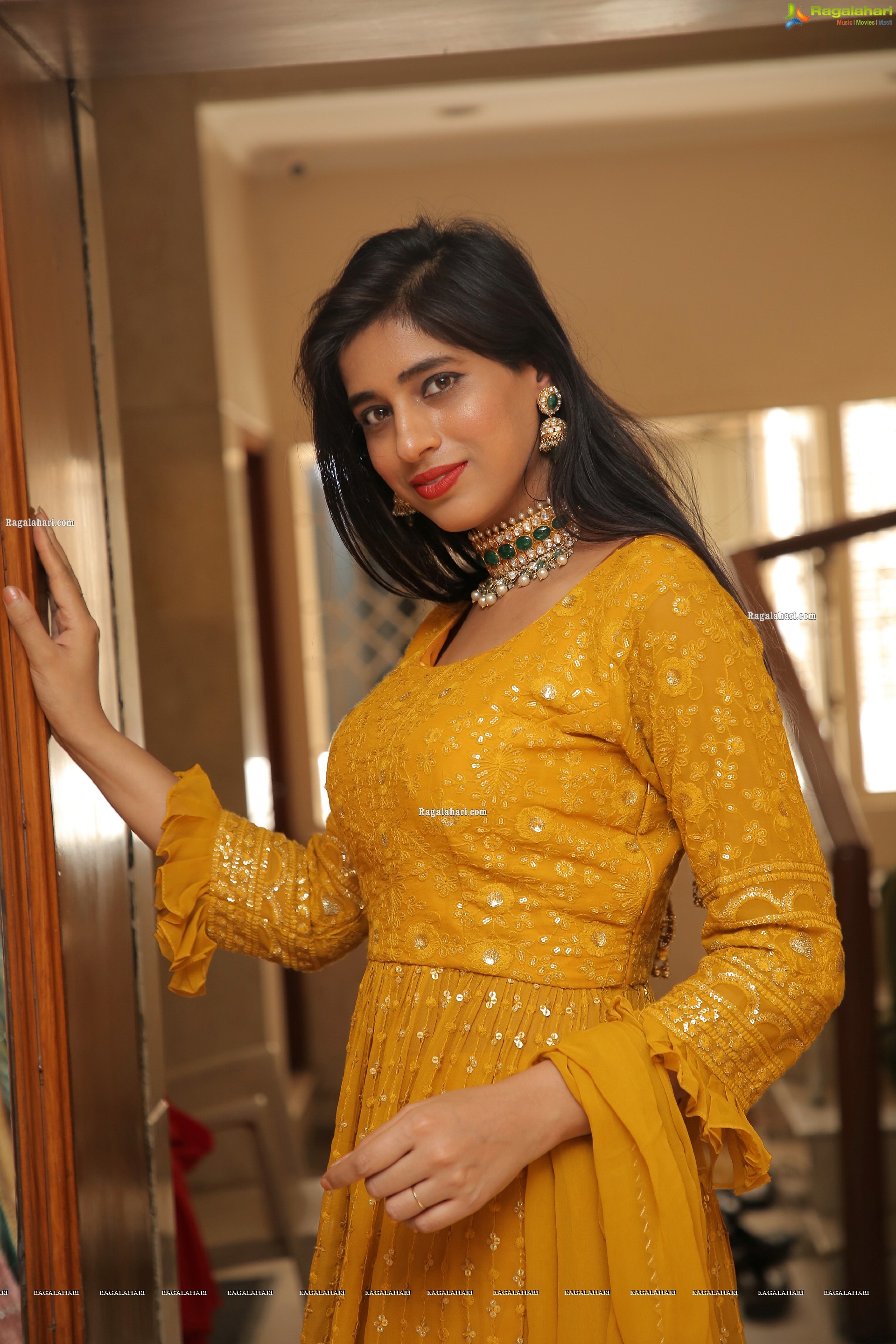 Naziya Khan in Yellow Ornate Dress, HD Photo Gallery