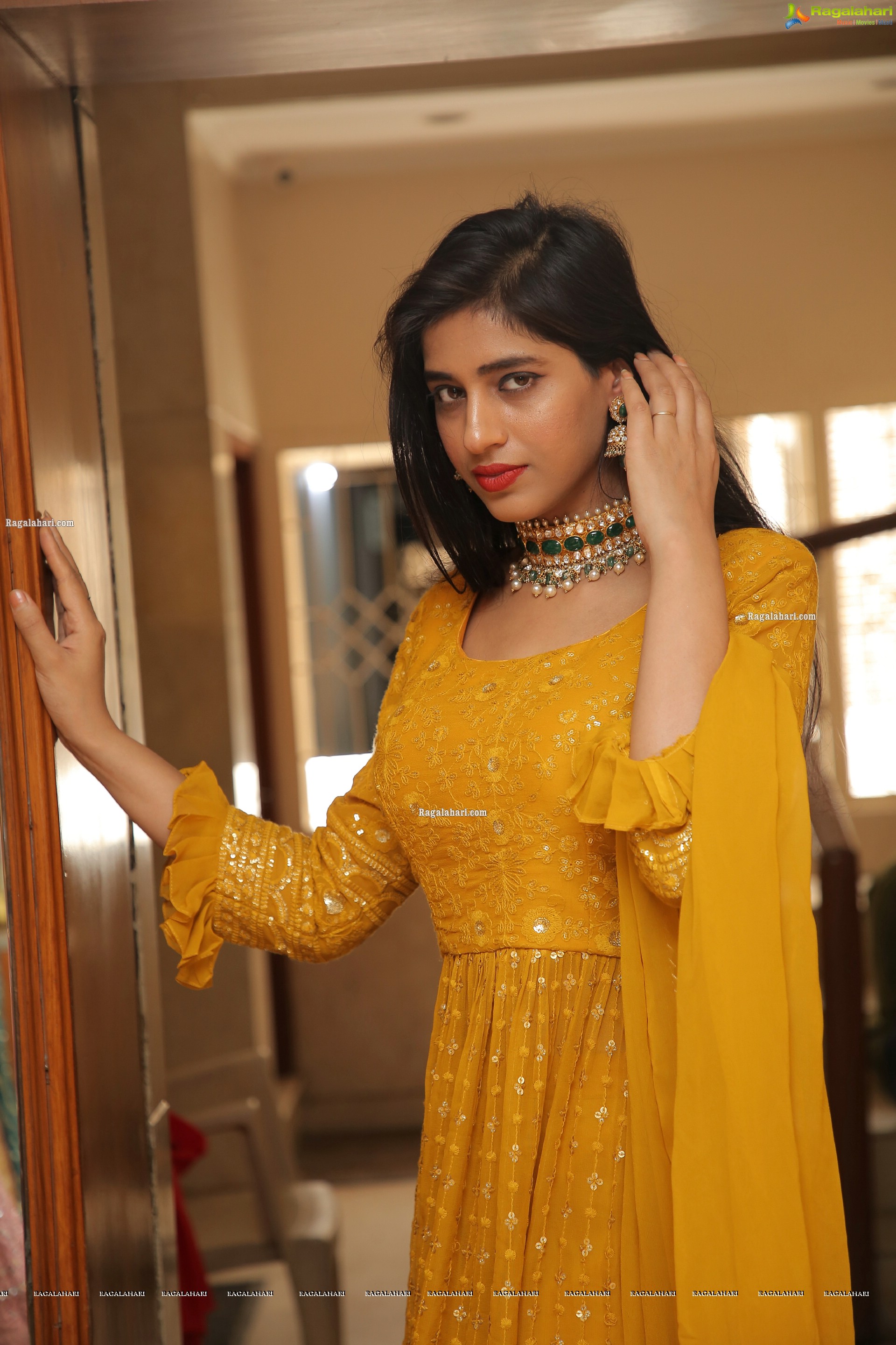 Naziya Khan in Yellow Ornate Dress, HD Photo Gallery