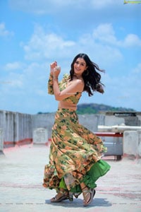 Payal Rajput in Green Floral Skirt