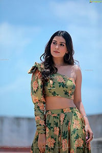 Payal Rajput in Green Floral Skirt