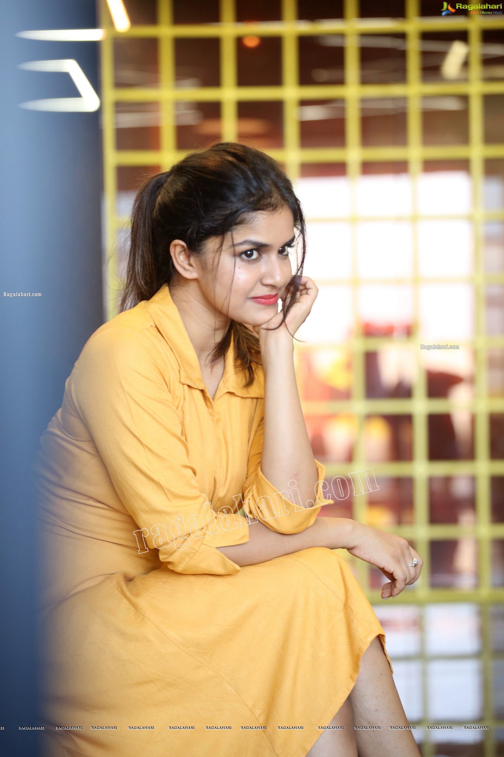 Sanjana Anand Latest Stills in Yellow Dress, HD Photo Gallery