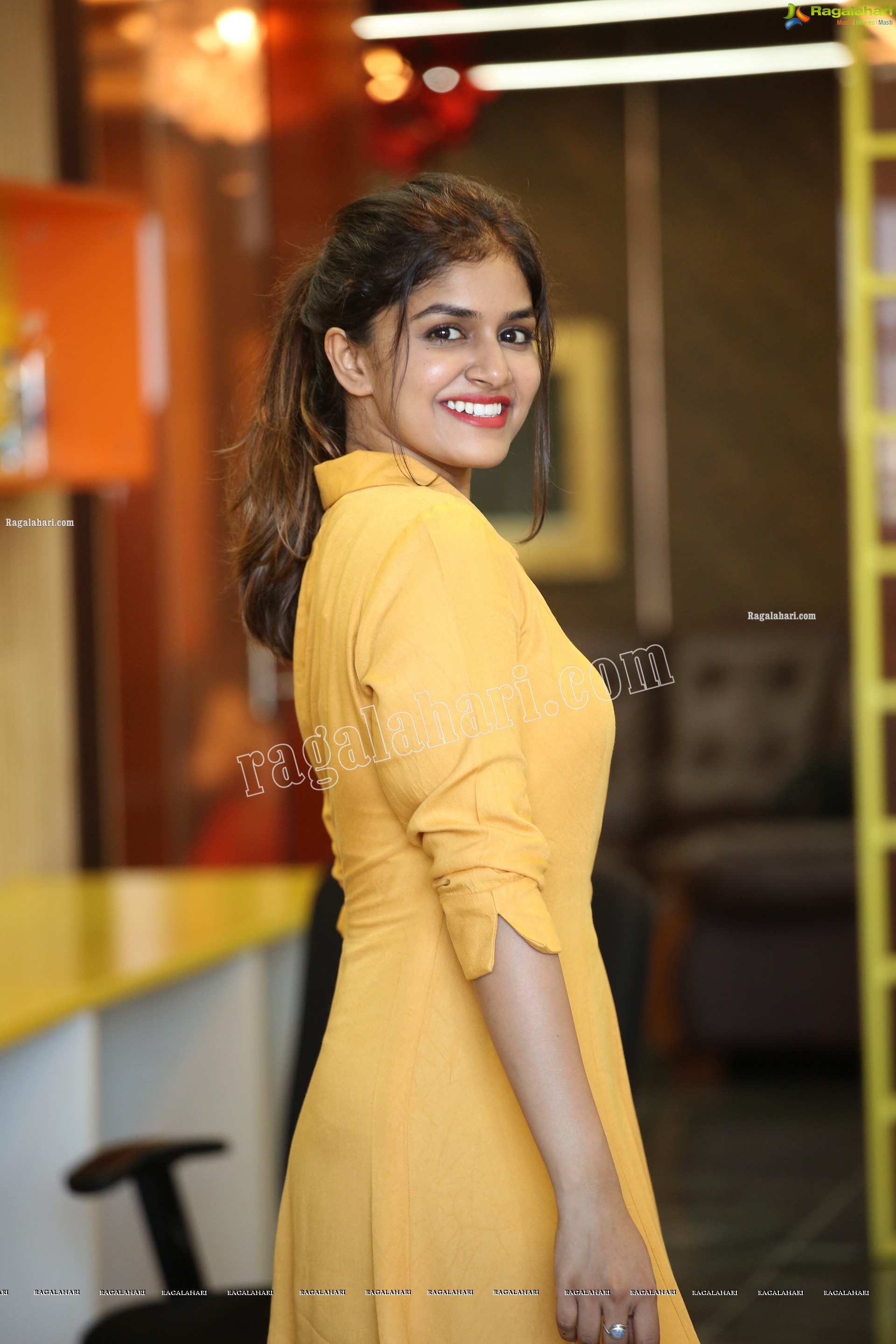 Sanjana Anand Latest Stills in Yellow Dress, HD Photo Gallery