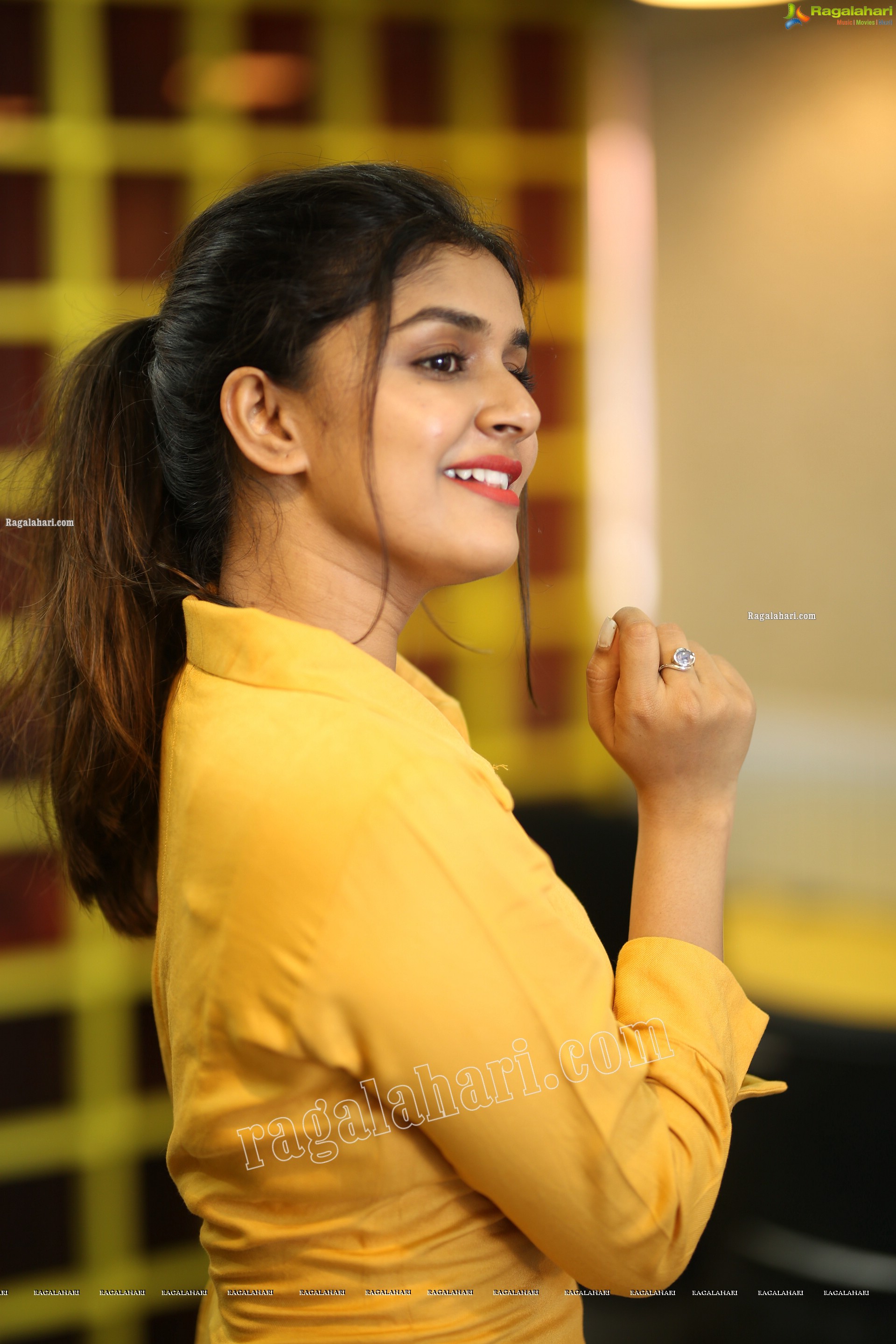 Sanjana Anand Latest Stills in Yellow Dress, HD Photo Gallery