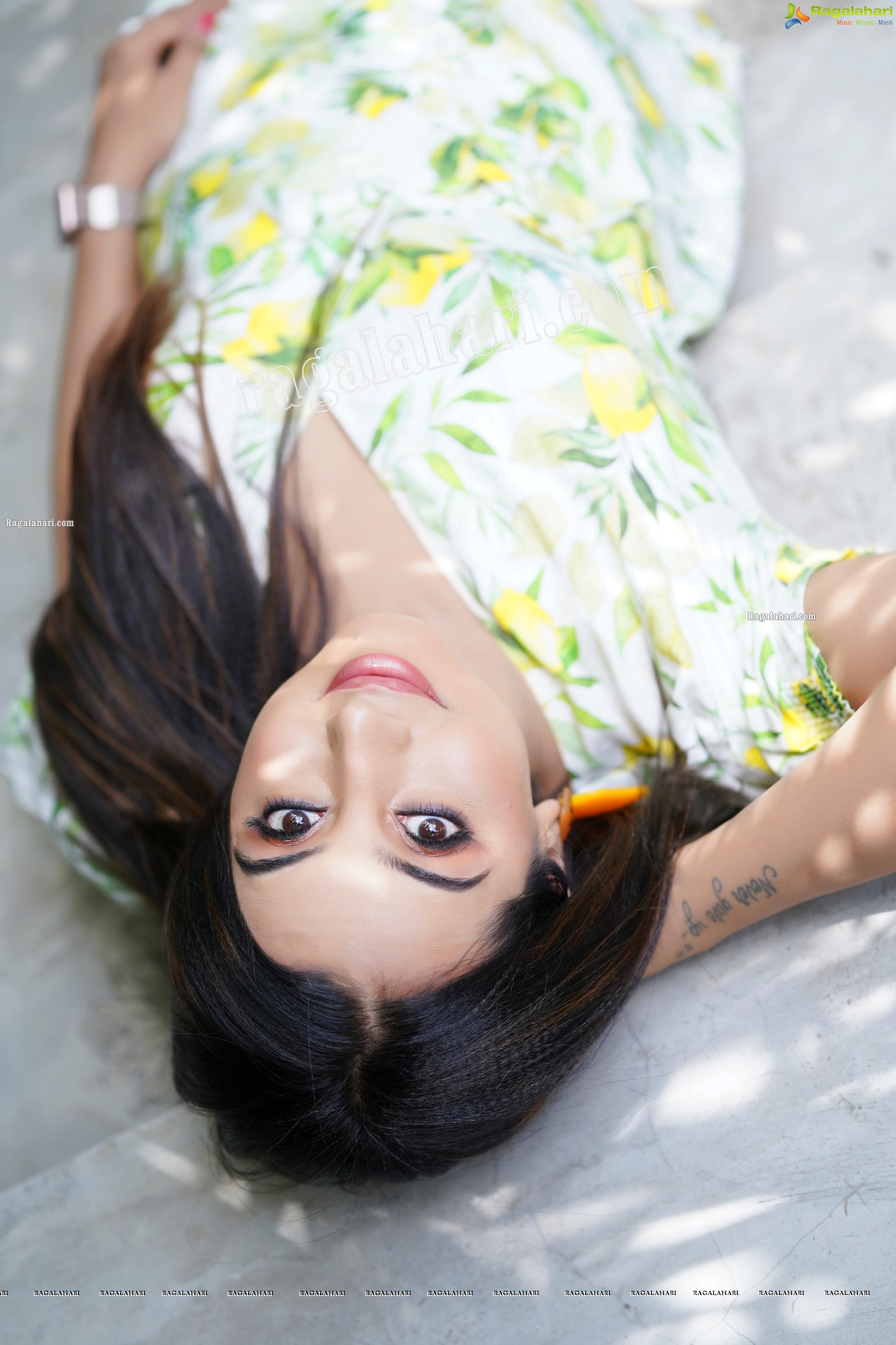 Sanjjanaa Galrani in White Floral Printed Mini Dress, Exclusive Photoshoot