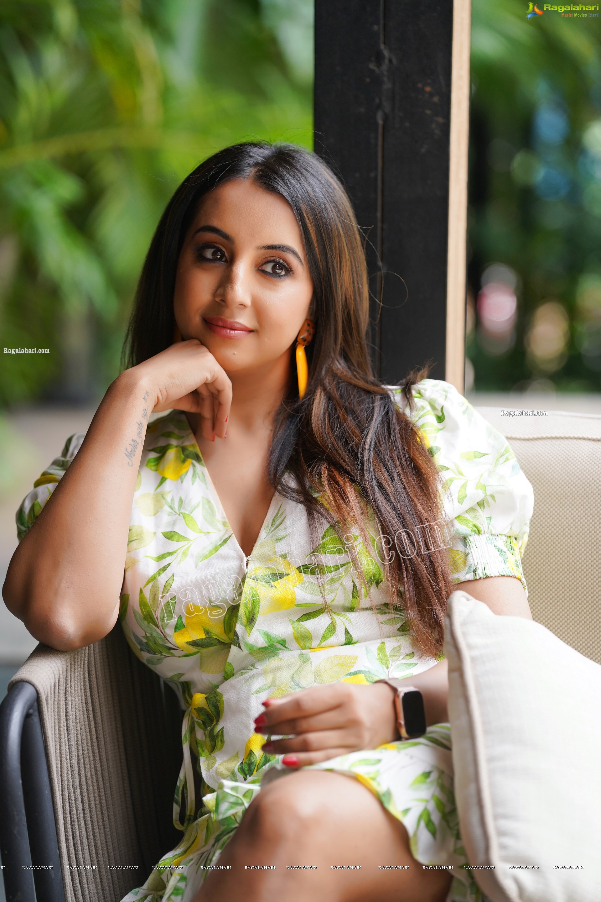 Sanjjanaa Galrani in White Floral Printed Mini Dress, Exclusive Photoshoot