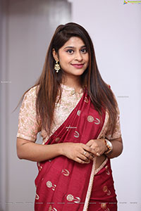 Shravani Varma in Red Saree